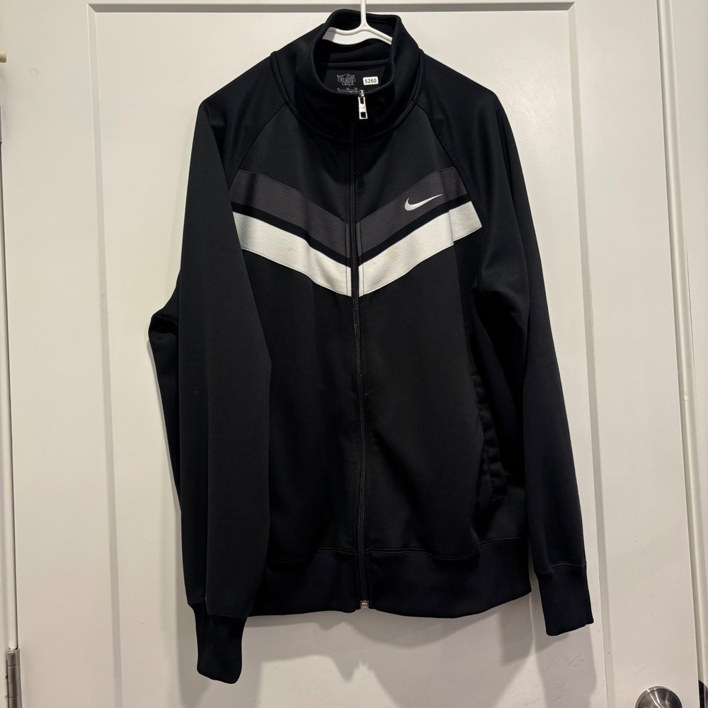 Nike Athletic Dept Mens XL Black Chevron Full Zip Track Jacket Sportswear
